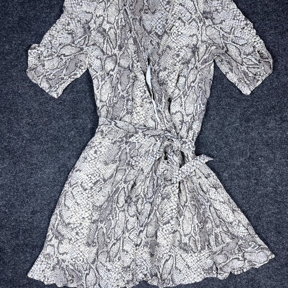 Reformation Dresses & Skirts - Reformation Dress Monica Wrap Snakeskin Animal Print Womens Small Lined Mini